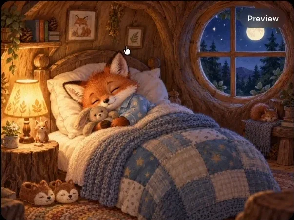 Bedtime story illustration.